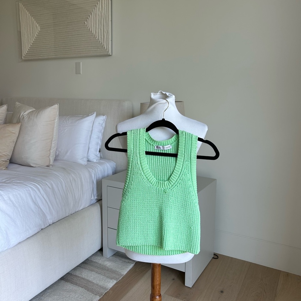 Zara Light Green Knit Top